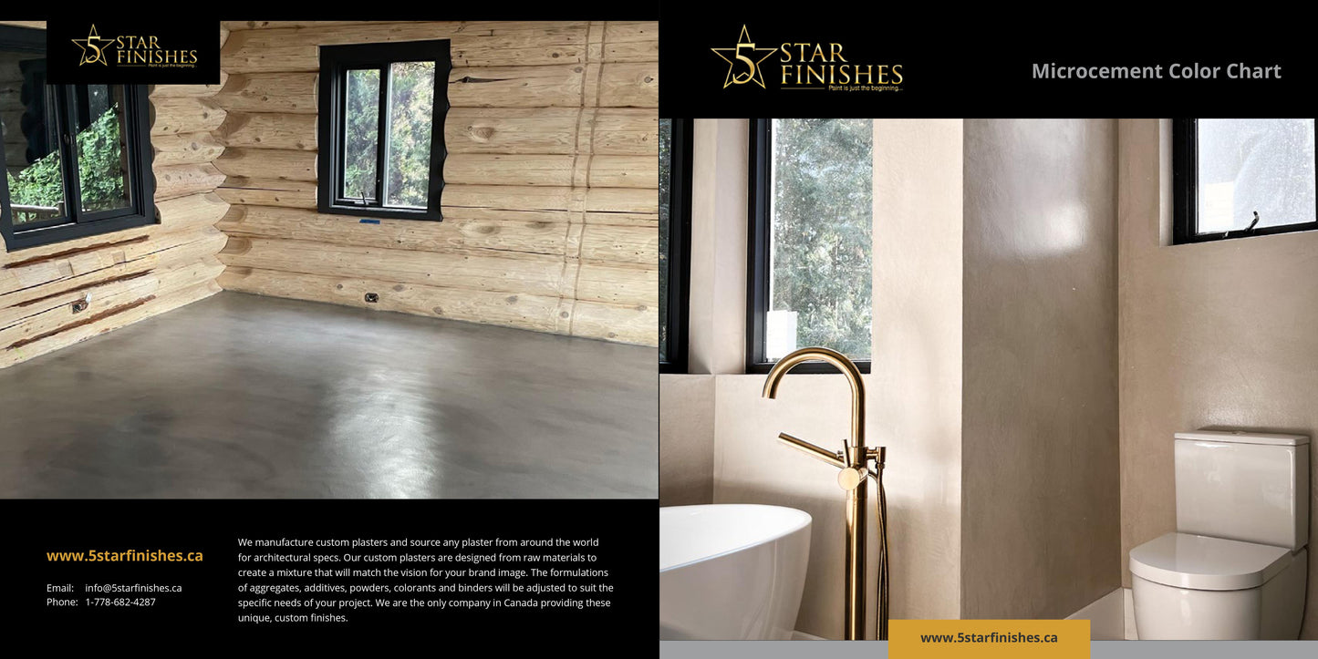 Decorative Venetian Plaster and Microcement Color Chart - 5 Star Finishes Ltd