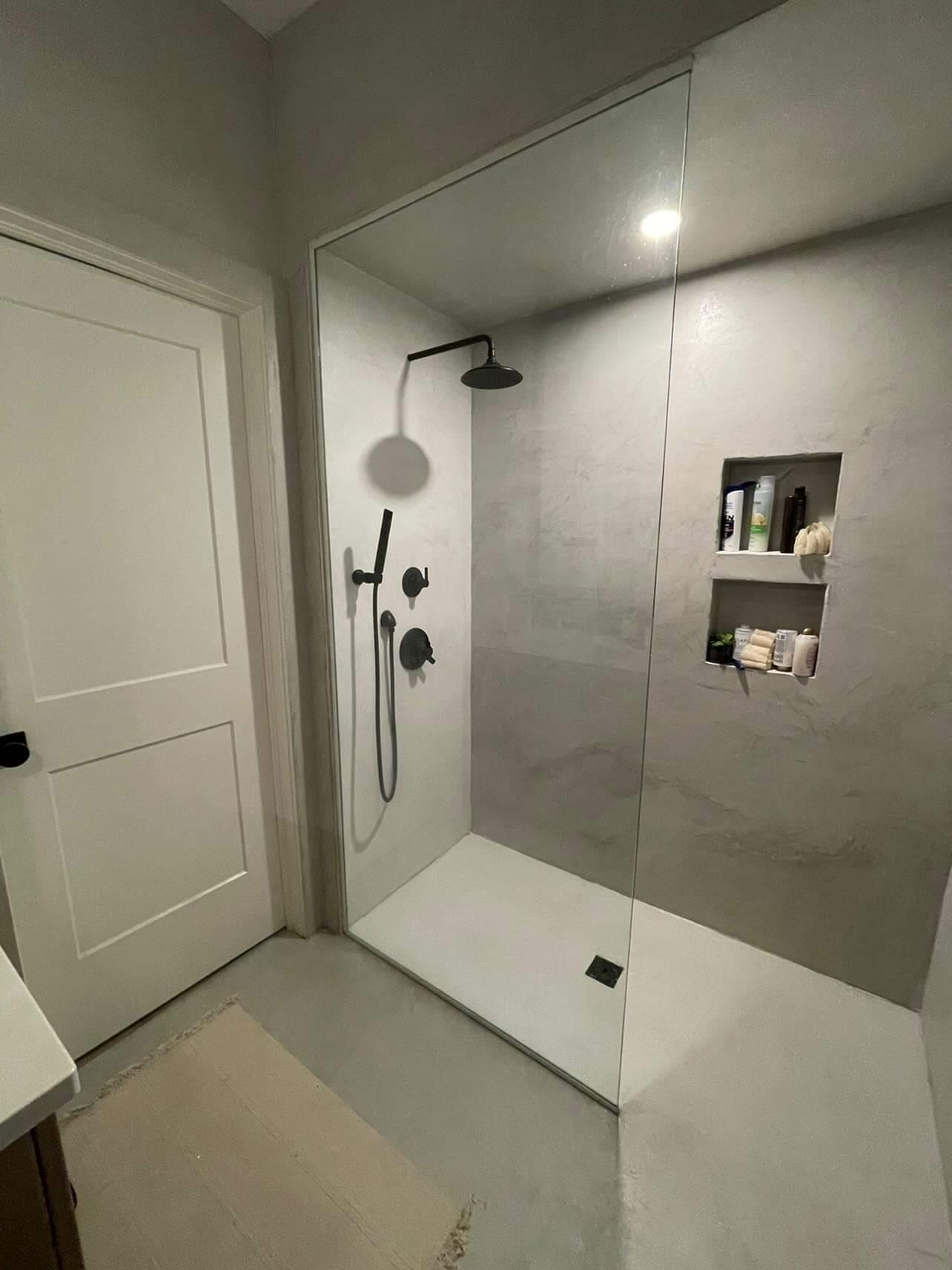 Microcement Wall and Shower - 5 Star Finishes Ltd